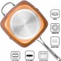 Copper Chef Pan 9.5-Inch Nonstick Deep Square Induction Frying Pan with Glass Li