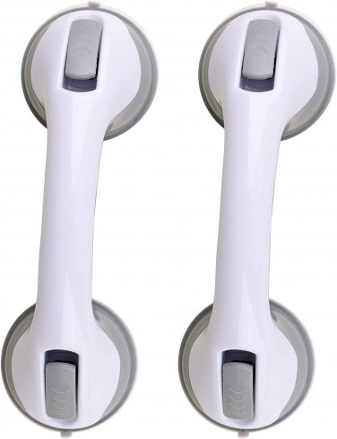 (2 Pack) Shower Handle 12 Inch Grab Bars for Bathtubs and Showers Suction Bar Ha