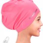 Kids Youth Large Swim Cap for Girls 6-14, Long Hair Silicone Swimming Cap for Br