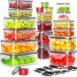 40 PCS Food Storage Containers with Lids Airtight (20 Containers & 20 Lids), Pla