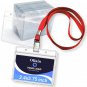 Lanyards with ID Badge Holder 50 Pack Clear Waterproof Plastic Horizontal Name T