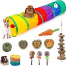 Bunny Tunnels and Tubes, Collapsible Rabbit Hideout Tunnel Small Animal Activity