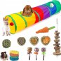Bunny Tunnels and Tubes, Collapsible Rabbit Hideout Tunnel Small Animal Activity