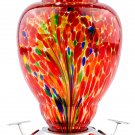 Hummingbird Feeder for Outdoors Patio Large 32 Ounces Colorful Hand Blown Glass