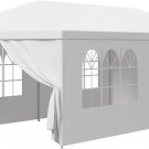 10' X 20' Outdoor White Waterproof Gazebo Canopy Tent with Removable Sidewalls W