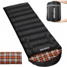 Flannel Sleeping Bag with Pillow Lightweight Warm Weather 3-4 Seasons for Adults