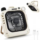 Camping Table Fan with LED Light, Portable Outdoor Tent Fan with 240° Rotation a