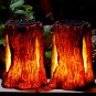 Solar Lights Outdoor,Stump on Fire Torch Lights,Flickering Flame Lantern Lights,