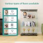 Glass Display Cabinet 3-Shelf with Double Door, Curio Cabinets Fast Installation