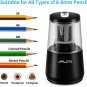 Electric Pencil Sharpener, Heavy-Duty Helical Blade to Fast Sharpen, Auto Stop f
