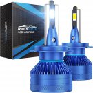 M3 H7 LED Headlight Bulbs, 23000LM Super Bright, 55W with 6500K Cool White H7 He
