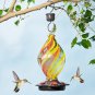 Ice Cream Shaped Spiral Hummingbird Feeder for Outdoors Hanging, Hand Blown Glas