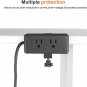 Desk Edge Clamp Power Strip with 6 Outlets,3 USB-A Ports,Maximum Mounting Thickn
