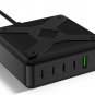 USB C Charger, 6-Port Fast Charger 200W USB C Charging Station Compatible with M