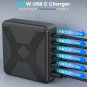 USB C Charger, 6-Port Fast Charger 200W USB C Charging Station Compatible with M