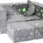 Modular Toddler Sofa Kids Couch Foam Armchair for Kids, Children Convertible Plu