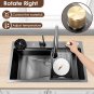 Drop in Kitchen Sink 31.5 Inch Waterfall Stainless Steel Single Bowl 16 Gauge Gu