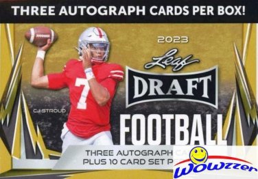 2023 Leaf Draft Football EXCLUSIVE GOLD Factory Sealed Blaster Box with (3)AUTOG