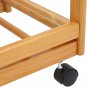 4-Shelf Kitchen Cart Rolling Dining Trolley Island on Wheels Wood Storage Utilit