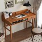 Mid Century Small Study Desk with Drawer/ 43" Cherry Desk/Modern Wood Walnut Des