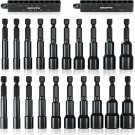 20Pcs Magnetic Power Nut Driver Set for Impact Drill, SAE and Metric 1/4” Hex He