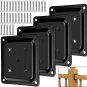 4 Pcs Wood Post Plate Connector, 4" X 4" Wood Fence Post Anchor Base, Deck Porch