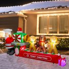 10 FT Christmas Inflatables Gingerbread Man Cookies Made by Chef Santa, Merry Ch