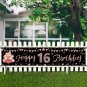 Happy 16Th Birthday Banner Decorations for Girls, Rose Gold Sweet 16 Birthday Pa
