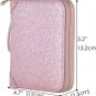 Womens Credit Card Holder Wallet Zip Leather Card Case Blocking (Glitter Light P