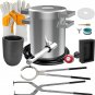5KG Propane Melting Furnace Starter Kit with Two Crucible Tongs, Crucible, Ingot