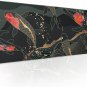 Black Red Japanese Gaming Mouse Pad XL Koi Fish Art Gold Texture Anime Extended