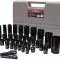 Complete 3/8" and 1/2&acirc;�� Drive Impact Socket Set, Inch (SAE) /Metric, Cr-V, 6-Poin