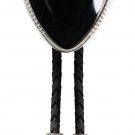 Vintage Western Cowboy Black Stone Bolo Tie for Men