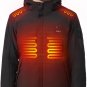 EAY Men'S Heated Jacket with Battery Pack Included 7.4V and Detachable Hood, 7 H