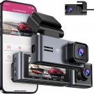 Dash Cam 5G Wifi GPS, 3 Channel Dash Cam Front and Rear inside 2K+1080P+1080P, 3