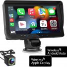 2023 Newest Wireless Apple Carplay&Android Auto,Portable Wireless Touchscreen Au