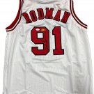 Dennis Rodman Chicago Bulls Signed Autograph Custom Jersey White JSA Certified