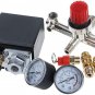 90-120 PSI Air Compressor Pressure Control Switch with Pressure Regulator Gauges