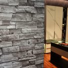 Brick Wallpaper Peel and Stick for Bathroom Bedroom,Faux 3D Brick Waterproof Gre