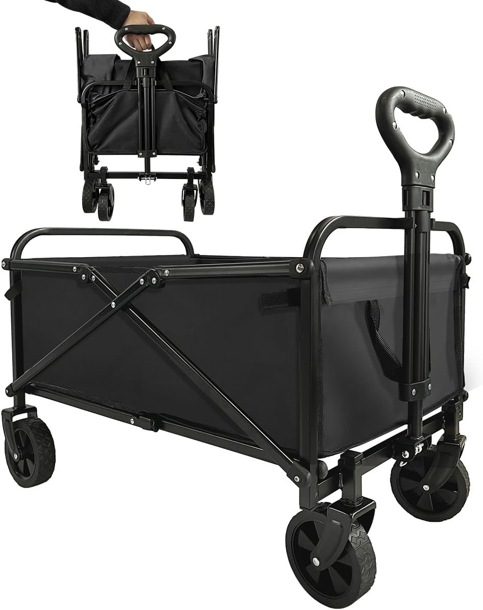 Collapsible Wagon Cart Heavy Duty Foldable, Large Capacity Foldable ...