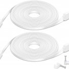 2 Pack 26FT Flat Power Extension Cable Compatible with Wyze Cam Pan, Kasa Cam, Y