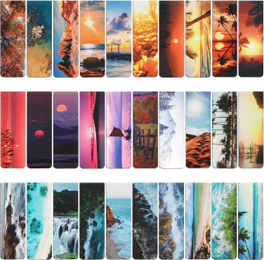 30 Pcs Natural Scenery Magnetic Bookmarks, Magnet Page Markers Set for Book Love