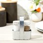 Rustic Farmhouse Salt and Pepper Shakers with Caddy (3 Piece Set)