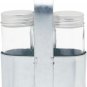Rustic Farmhouse Salt and Pepper Shakers with Caddy (3 Piece Set)