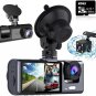 Dash Camera for Cars, 3 Channel 4K Dash Cam Front and Rear Inside,1080P Full HD
