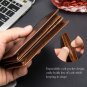 Mens Leather Bifold Vertical Wallet Extra Large Capacity Card Holder with 16 Slo