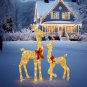 2-Piece Lighted Christmas Deer Family, Artificial Christmas Decoration,Outdoor Y