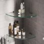 2 Pack Glass Corner Shelf for Bathroom Shower Caddy Basket Shelf Shampoo Holder