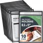 10 Pack Job Ticket Holders 8 1/2 X 11 - Work Order Plastic Sleeves for Documents