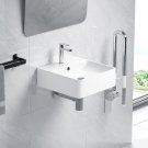 Vessel Sink 16" X 16" Square Wall Mount Sink,  Counter Top Floating Basin with O